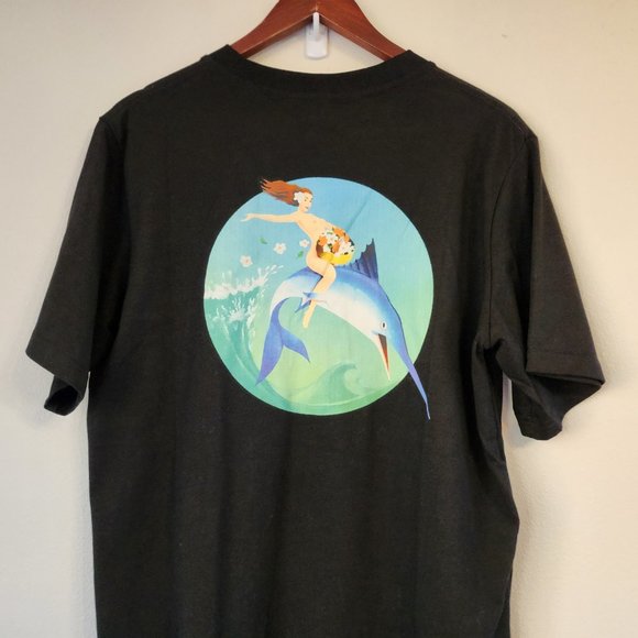 Palm Angels Men T-Shirt Sz M Fisherman Club Embroidered Women Fish Graphic NWT - Picture 9 of 16